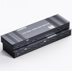 8K @60Hz 2X2 Dual/DP KVM switç S-KVM-DP-8K-202