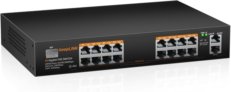 Ethernet switç "OFLAZ" OF-S5016N-3PF 10/100/1000M 16 port+2up+1*1,25G SFP port gigabit