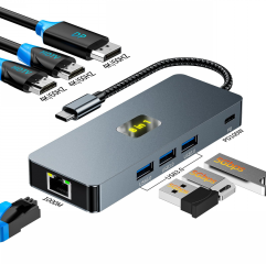 8 in 1 Triple Display Dockingstation S-DS-T3-108D